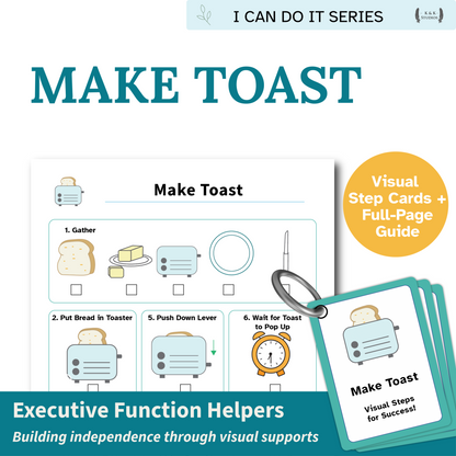 How to Make Toast Visual Cards and Checklist for executive functioning