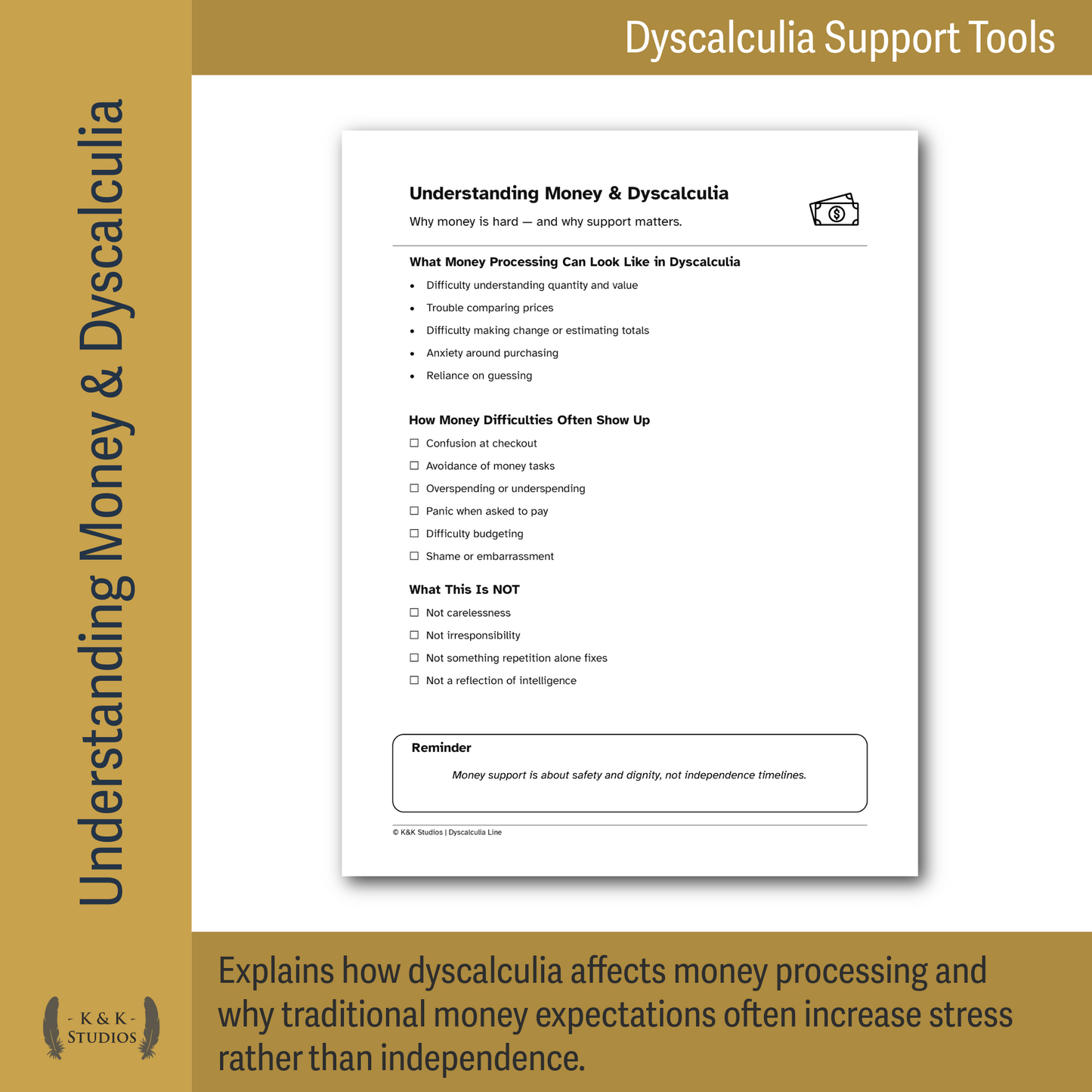 Money Without Mental Math | Dyscalculia Money Support Pack | Safe Spending & Daily Life Access Tools