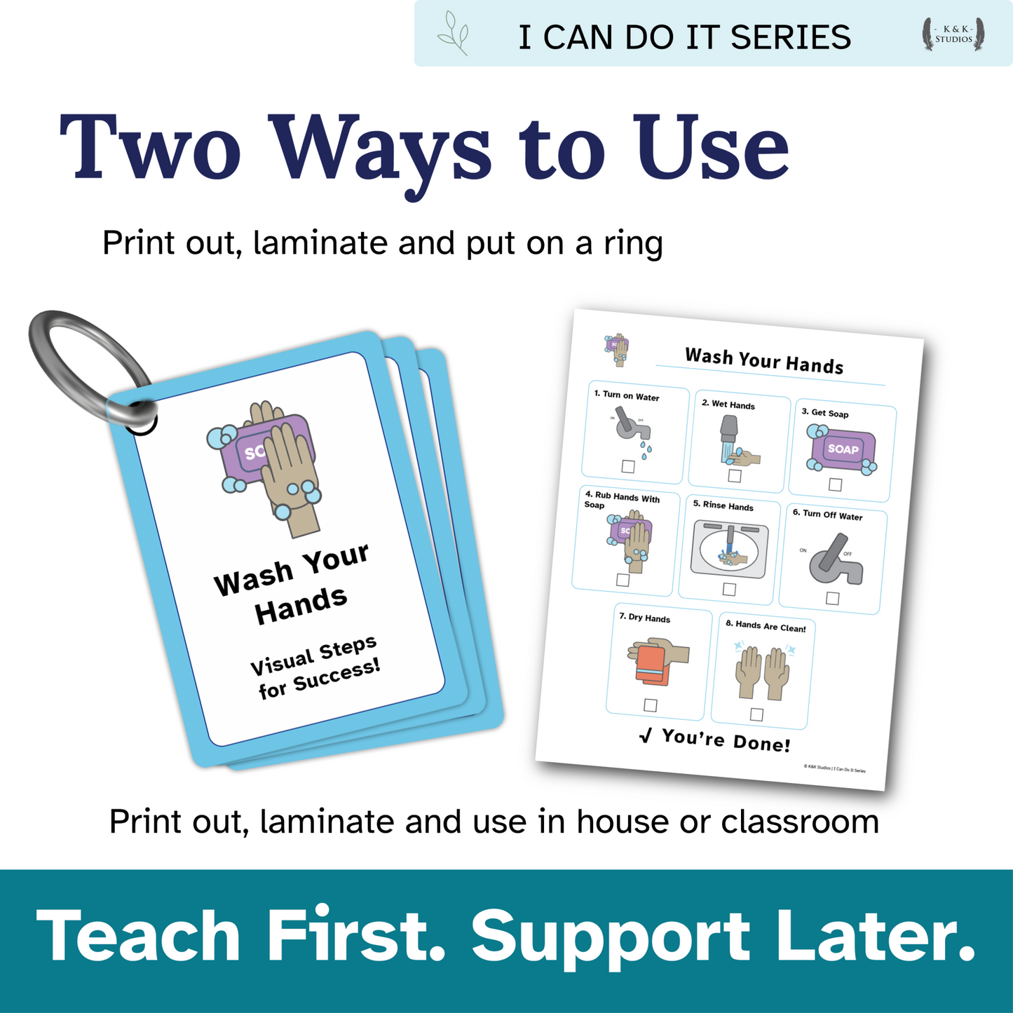 Wash Your Hands Helper | Visual Hand Washing Routine for Autism, ADHD & Executive Function Support
