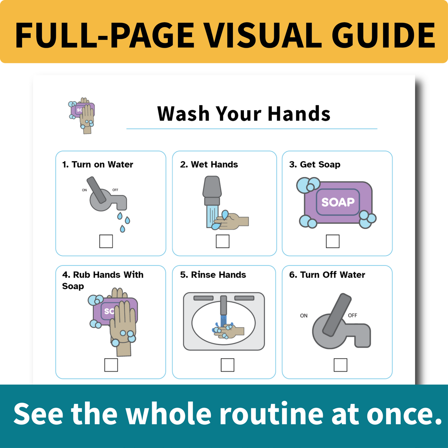 Wash Your Hands Helper | Visual Hand Washing Routine for Autism, ADHD & Executive Function Support