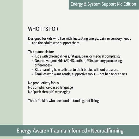 Spoonie Kids: An Energy - Body Awareness Planner