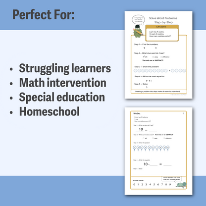 WORD PROBLEMS | Dyscalculia Support Math Intervention Toolkit