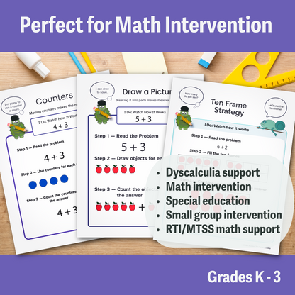 Addition Within 10 Math Intervention Toolkit | Visual Addition Strategies for Struggling Learners