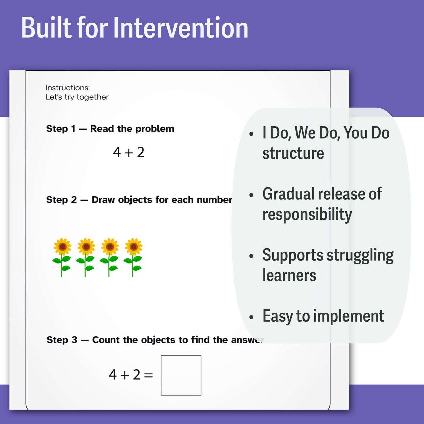 Addition Within 10 Math Intervention Toolkit | Visual Addition Strategies for Struggling Learners