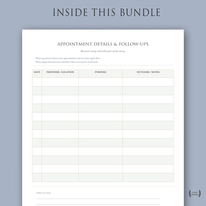Appointment notes and doctor follow-up tracker