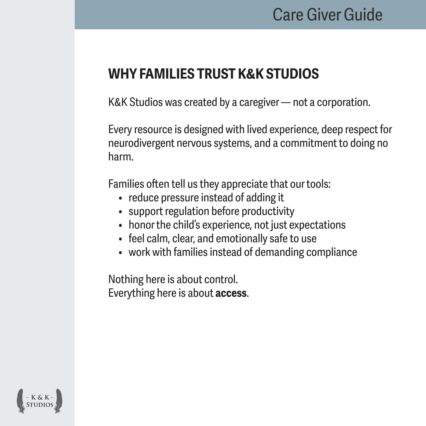 Start Here: A Caregiver Companion for Neurodivergent Support