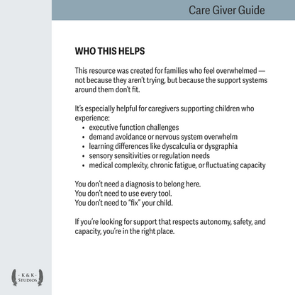 Start Here: A Caregiver Companion for Neurodivergent Support