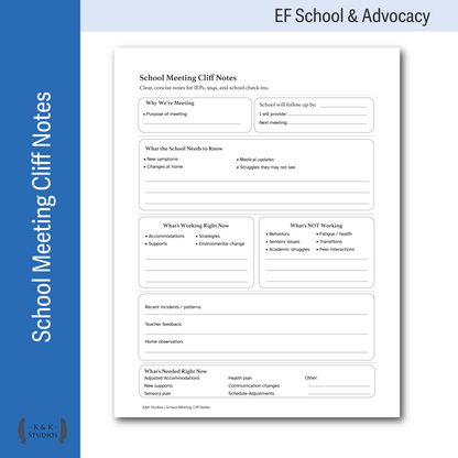 Executive Function School & Advocacy Support