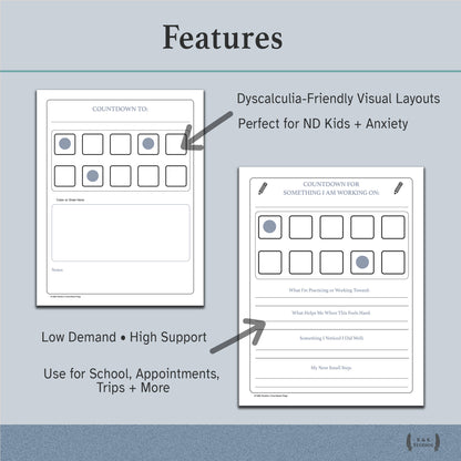 15 Visual Countdown Pages for Kids | Calm + ND-Friendly Printable Bundle