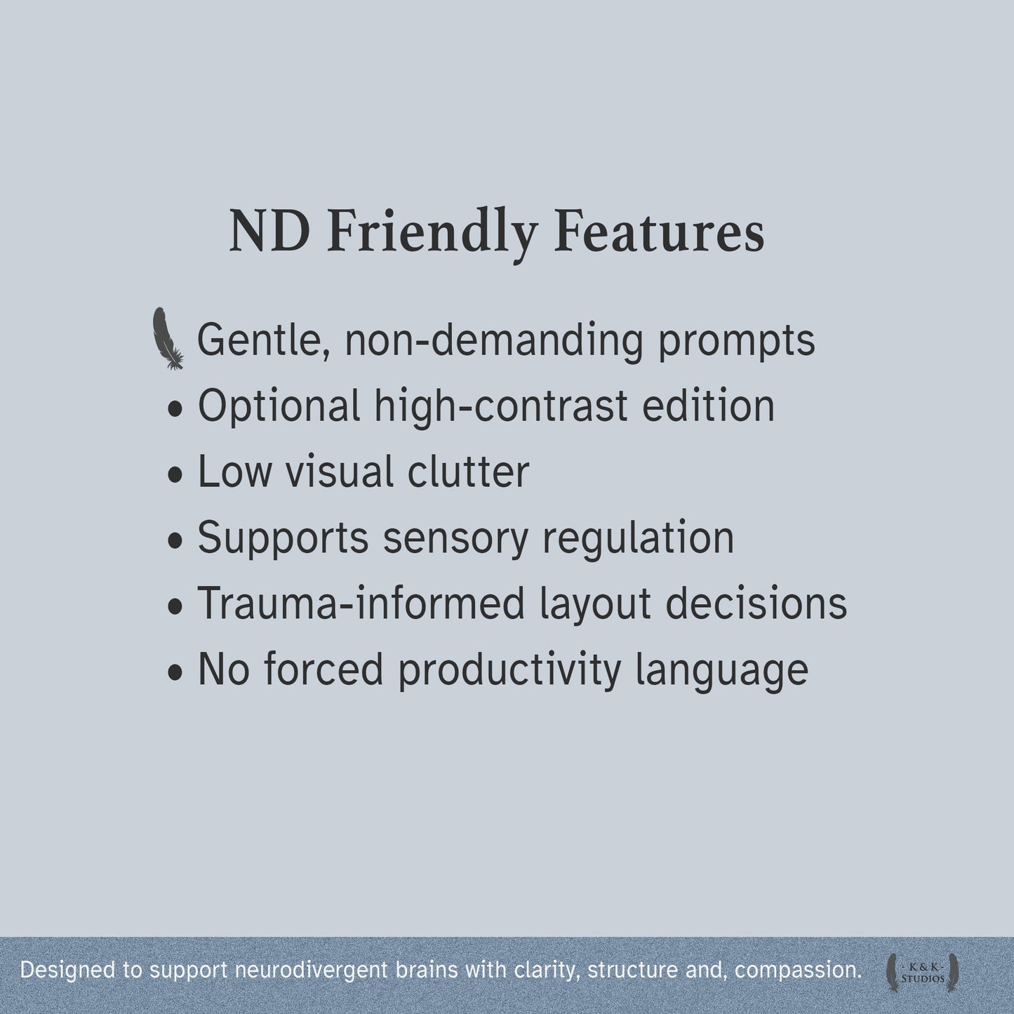 The Neurodivergent Mind Companion — Digital & Printable Planner (ND-Friendly, GoodNotes Ready)