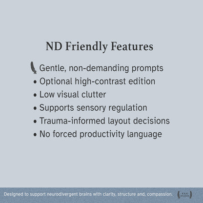 The Neurodivergent Mind Companion — Digital & Printable Planner (ND-Friendly, GoodNotes Ready)