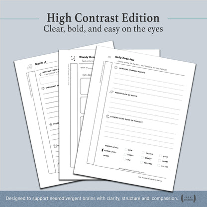 The Neurodivergent Mind Companion — Digital & Printable Planner (ND-Friendly, GoodNotes Ready)