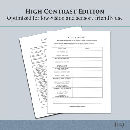 Medically Complex Kiddo Planner — Complete Caregiving System (Color + Print-Friendly PDF)