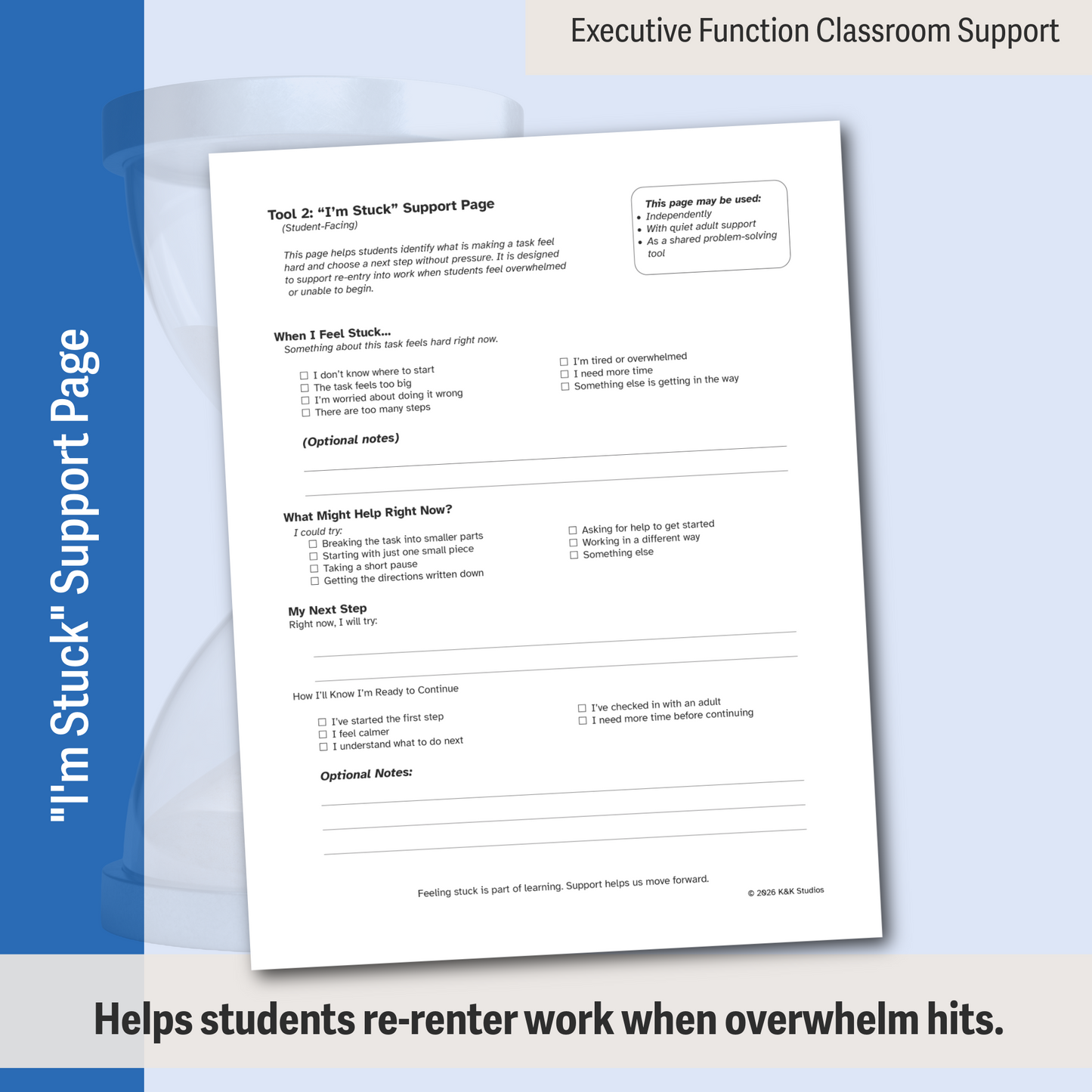 IEP & MTSS Aligned | Task Initiation • Workflow • “I’m Stuck” Supports