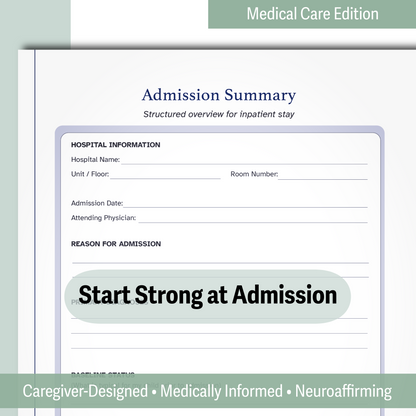 Hospital Stay Inpatient Advocacy Organizer