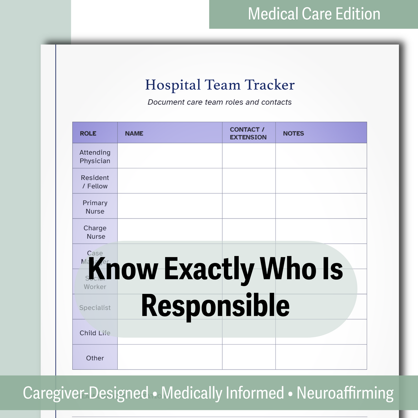 Hospital Stay Inpatient Advocacy Organizer