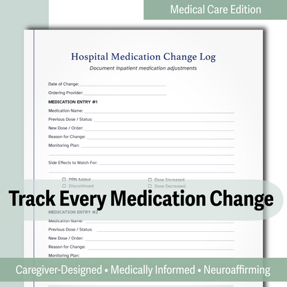 Hospital Stay Inpatient Advocacy Organizer