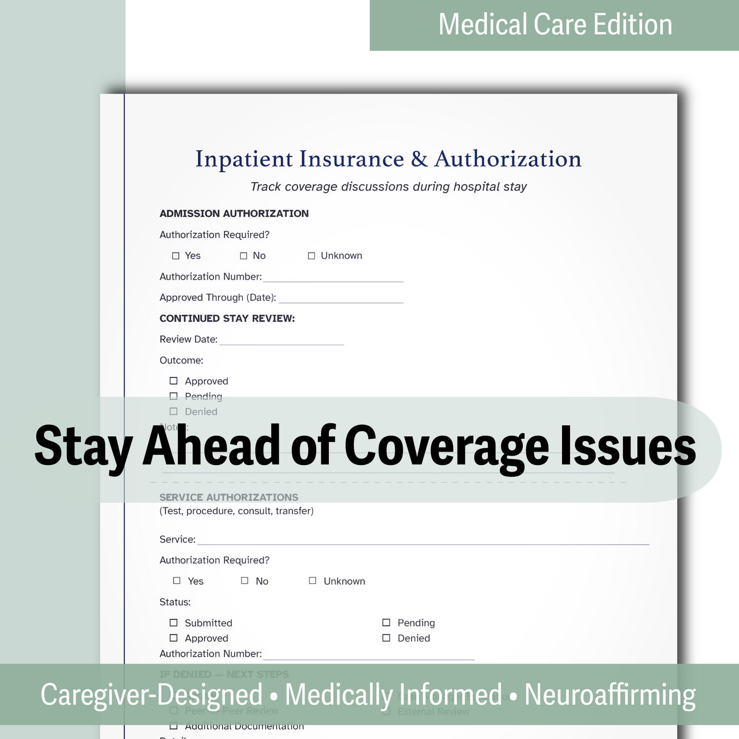 Hospital Stay Inpatient Advocacy Organizer