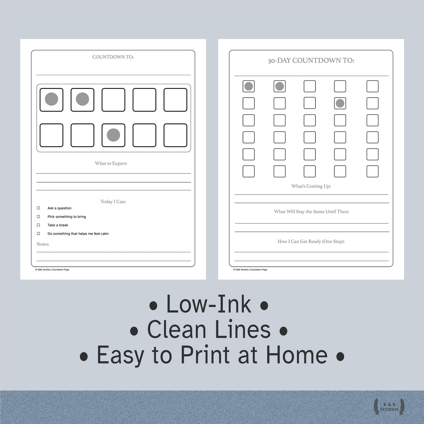 15 Visual Countdown Pages for Kids | Calm + ND-Friendly Printable Bundle