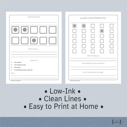 15 Visual Countdown Pages for Kids | Calm + ND-Friendly Printable Bundle
