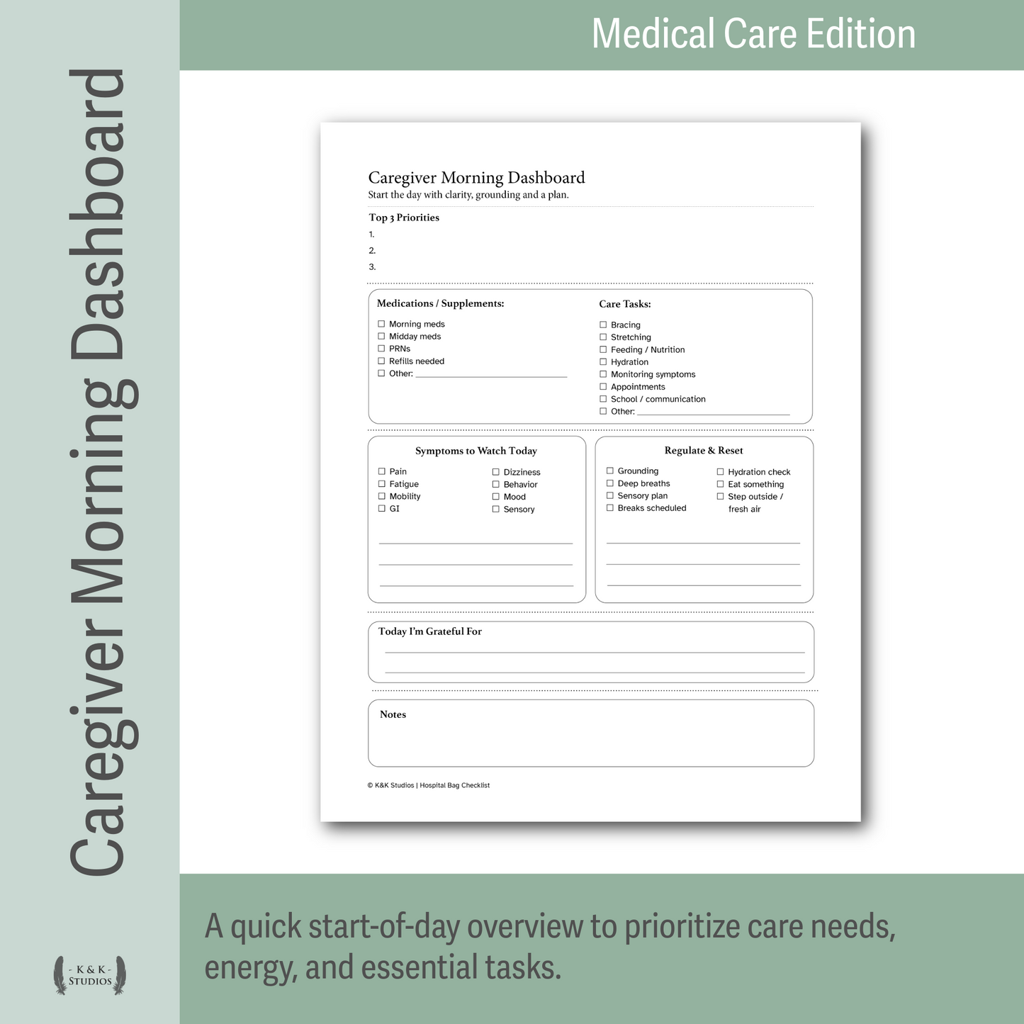 Daily Care & Caregiver Flow Bundle