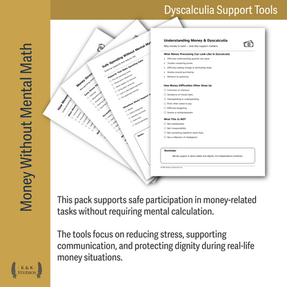 Dyscalculia Mega Support Pack | Advocacy, EF, Time, Money & School Access Tools