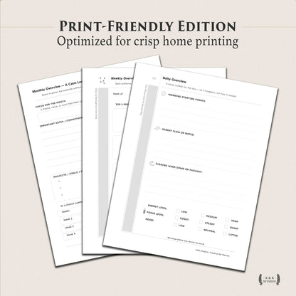 The Neurodivergent Mind Companion — Digital & Printable Planner (ND-Friendly, GoodNotes Ready)