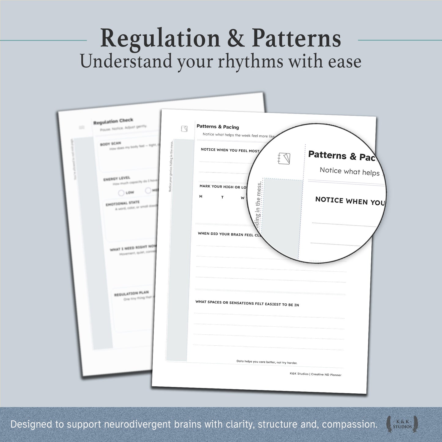 The Neurodivergent Mind Companion — Digital & Printable Planner (ND-Friendly, GoodNotes Ready)