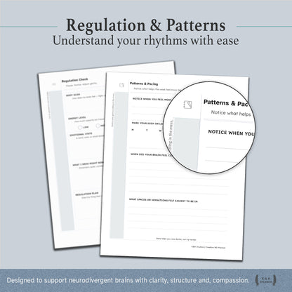 The Neurodivergent Mind Companion — Digital & Printable Planner (ND-Friendly, GoodNotes Ready)
