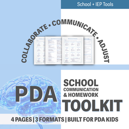 PDA School Communication & Homework Bundle | Low-Demand Supports
