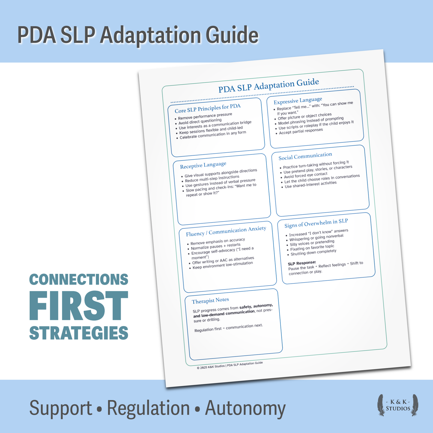 PDA Therapy Toolkit | OT, PT & SLP Adaptation Guides for Autistic Learners