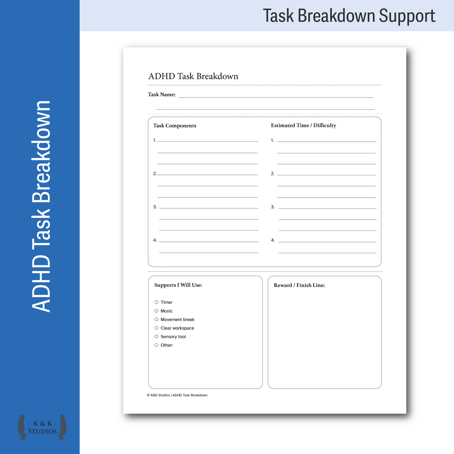 Executive Function Task Breakdown Support