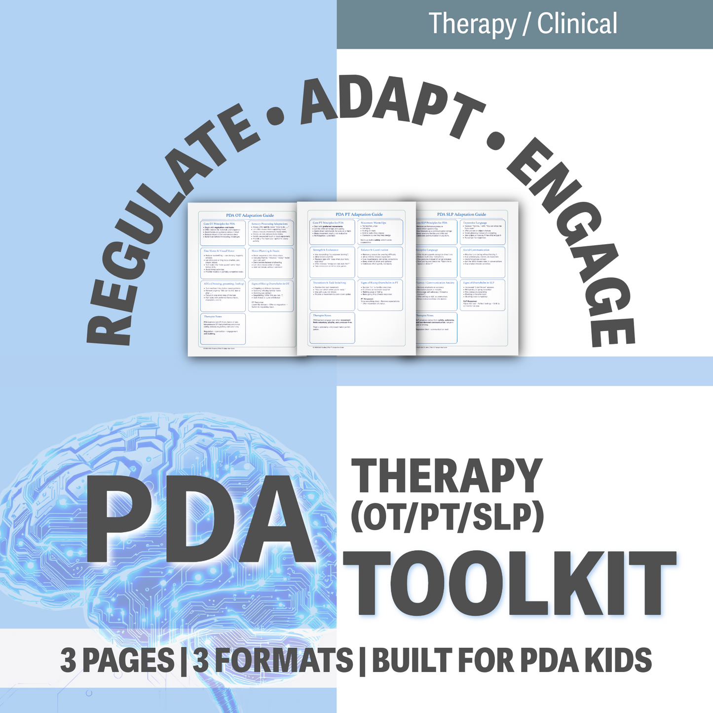 PDA Therapy Toolkit | OT, PT & SLP Adaptation Guides for Autistic Learners