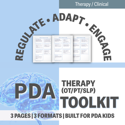 PDA Therapy Toolkit | OT, PT & SLP Adaptation Guides for Autistic Learners