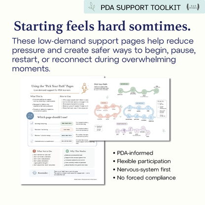 Gentle Starts & Pick Your Path | Low-Demand PDA Support Toolkit