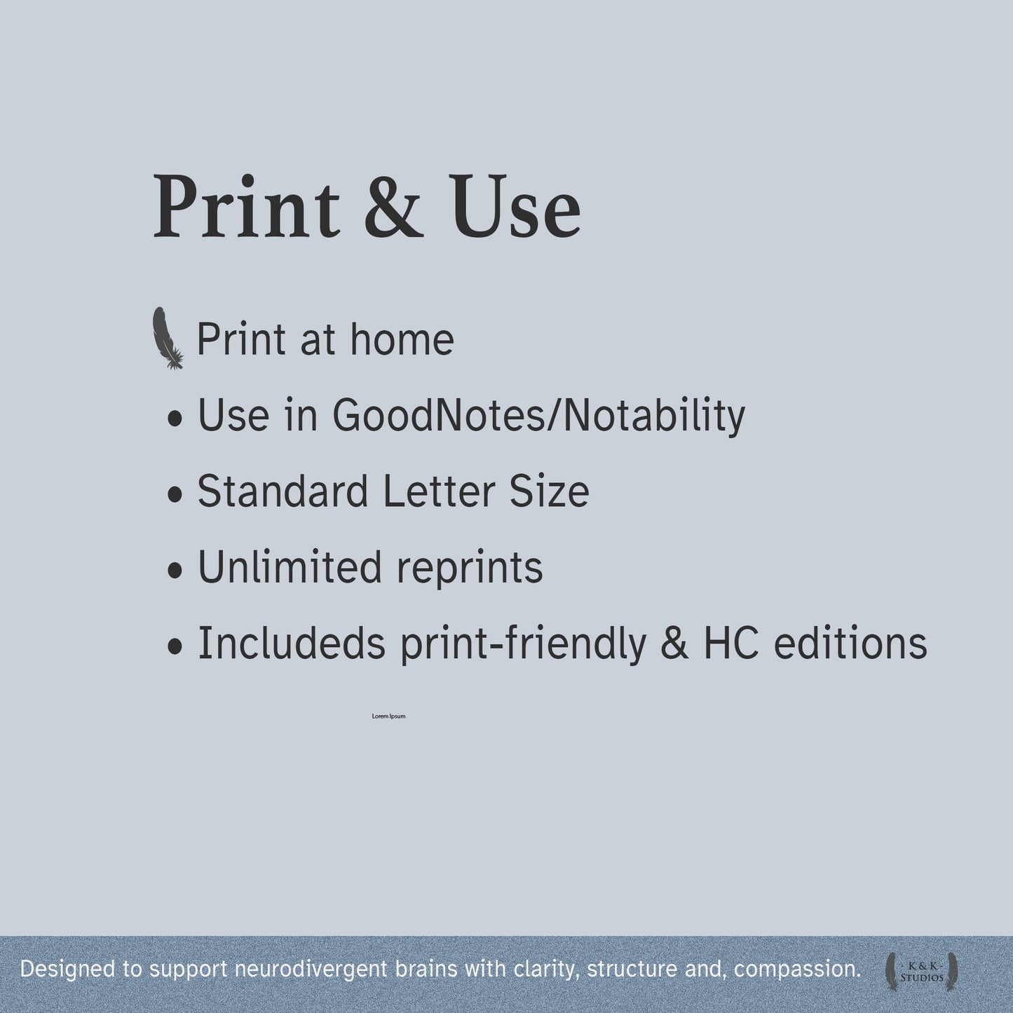 The Neurodivergent Mind Companion — Digital & Printable Planner (ND-Friendly, GoodNotes Ready)