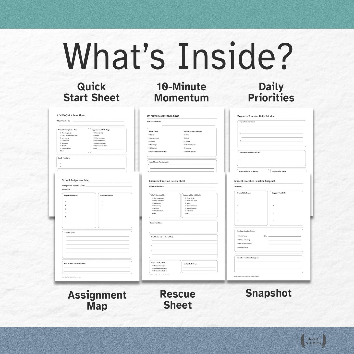 Executive Function Starter Set — Calm ND-Friendly Toolkit for ADHD, Autistic, and Anxious Learners