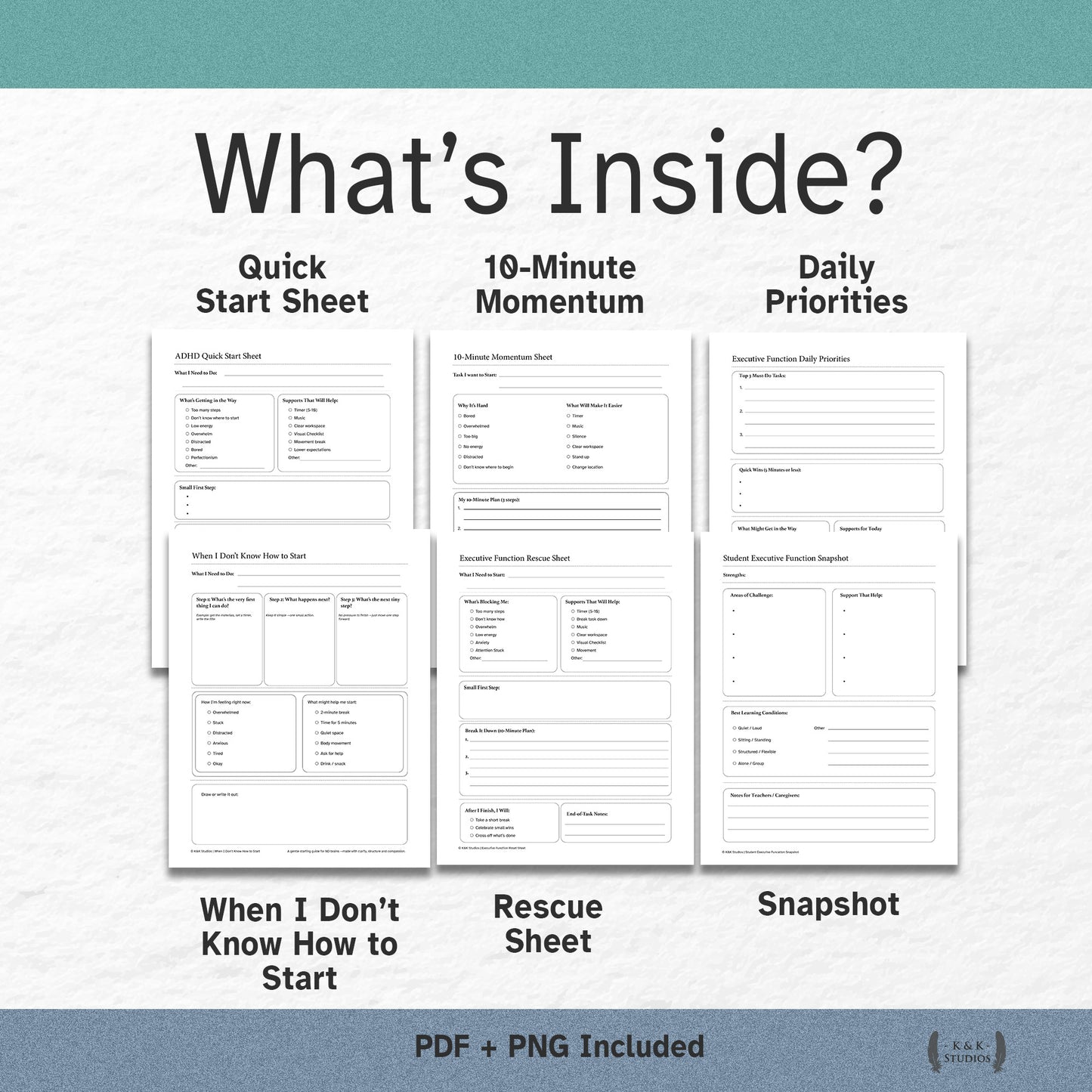 Executive Function Quick Start Pack — ND-Friendly Task Initiation Toolkit