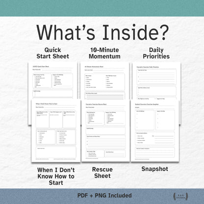 Executive Function Quick Start Pack — ND-Friendly Task Initiation Toolkit